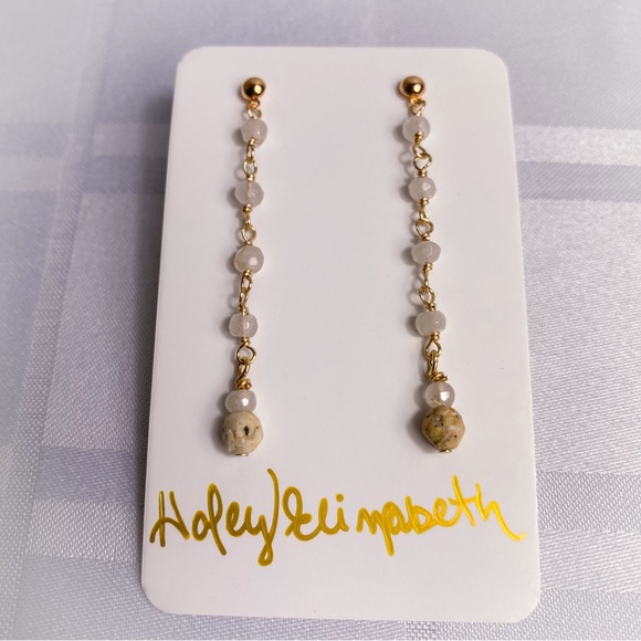 Picasso Jasper & Rutilated Quartz Earrings - Picture 1 of 3